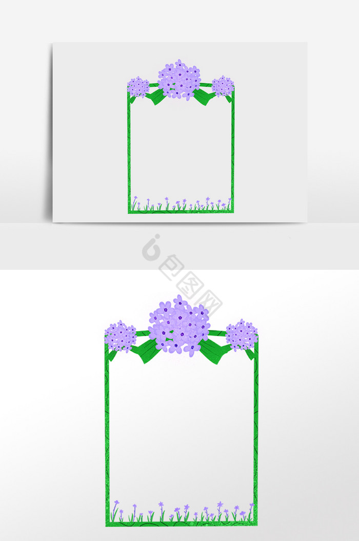 植物花草边框插画图片