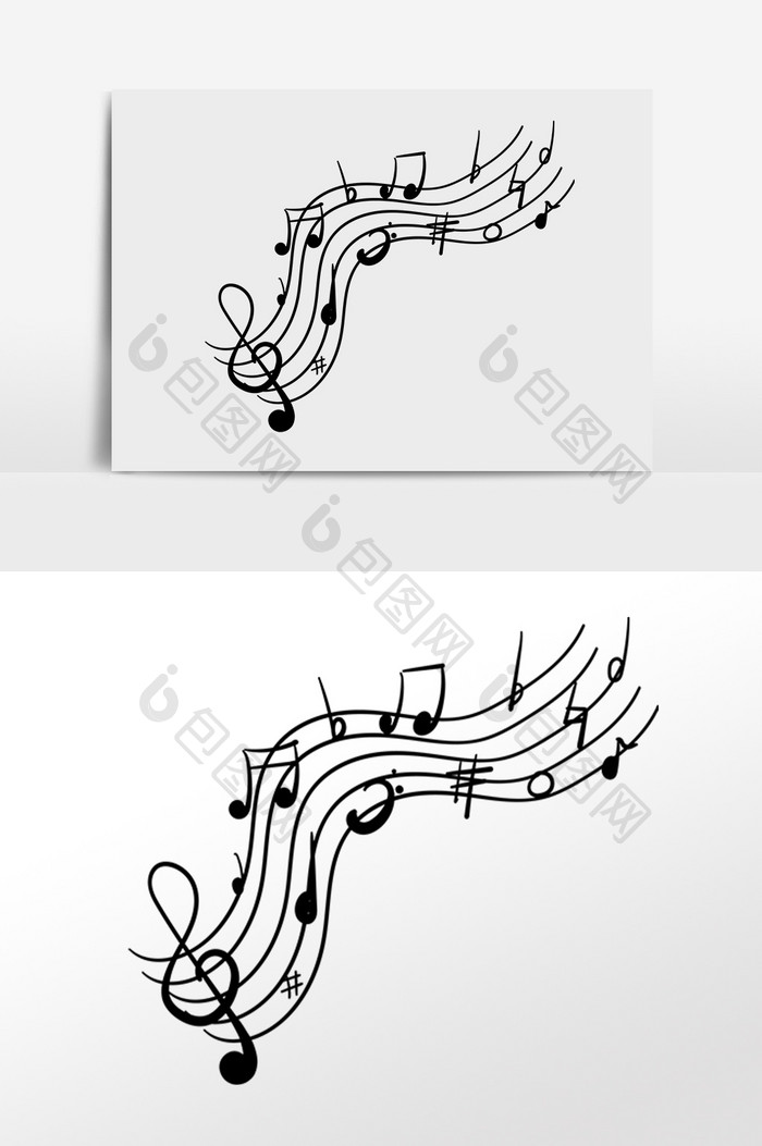 手绘歌曲音符音符符号插画