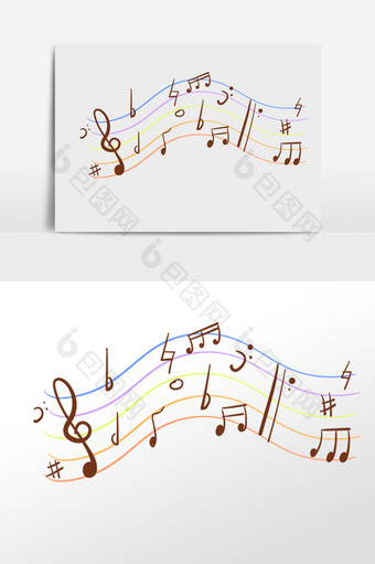 手绘动感歌曲音乐音符符号插画图片