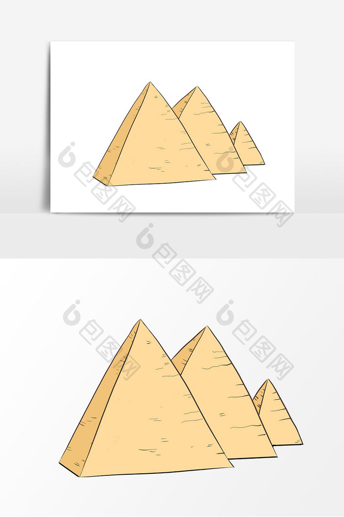 手绘旅游金字塔元素