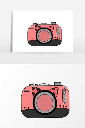 手账风卡通粉色可爱相机元素