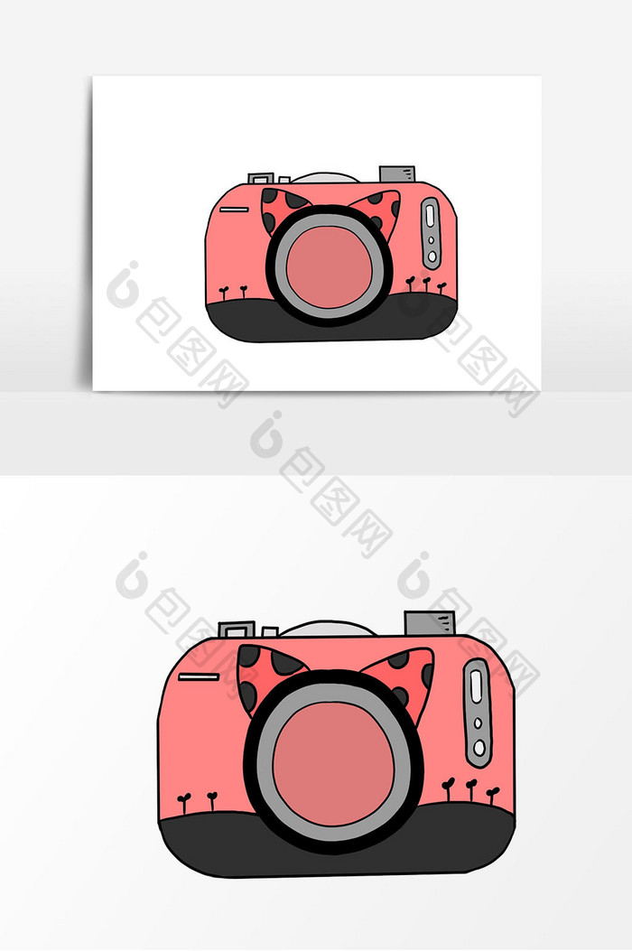 手账风卡通粉色可爱相机元素