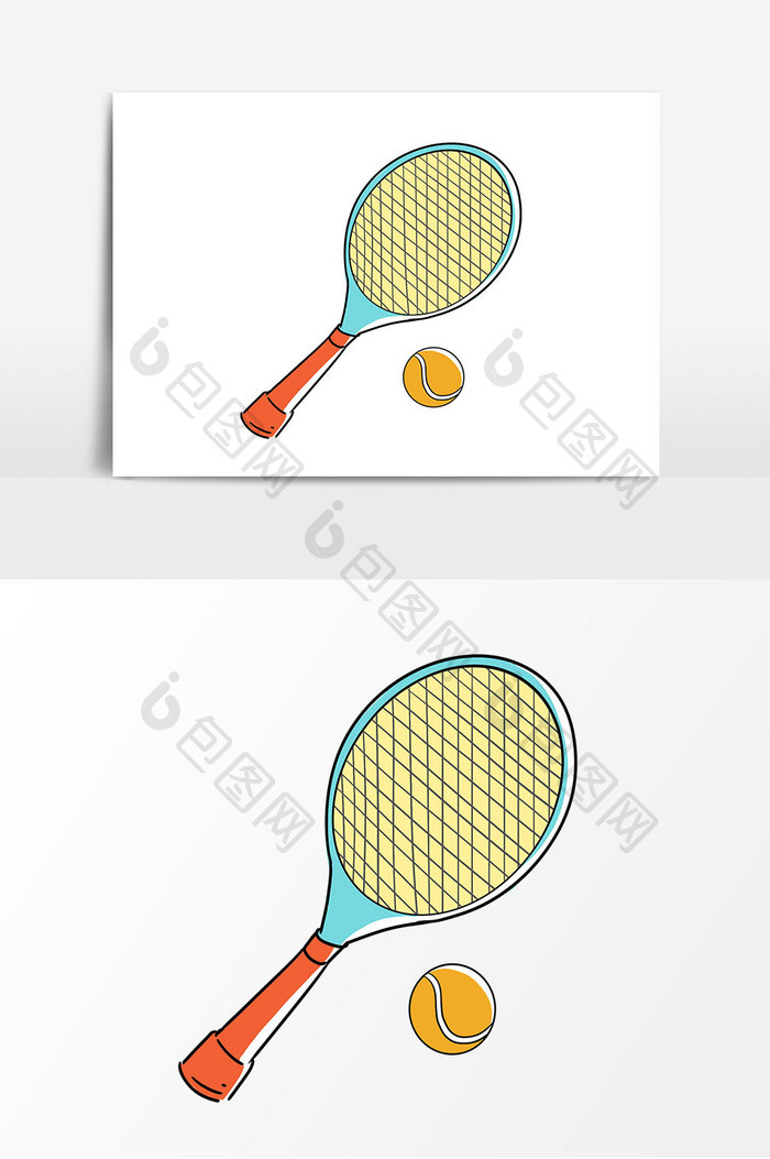 手账风运动网球元素