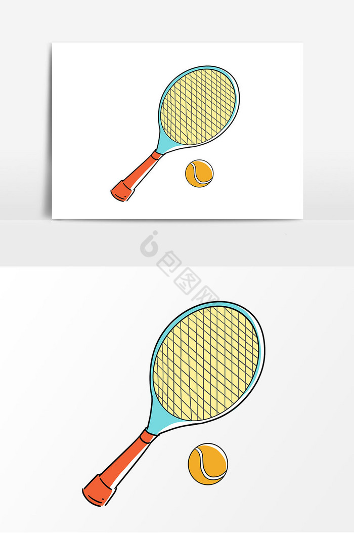 手账风运动网球图片