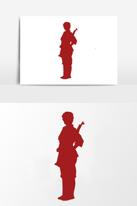 剪影建军节女军人元素图片