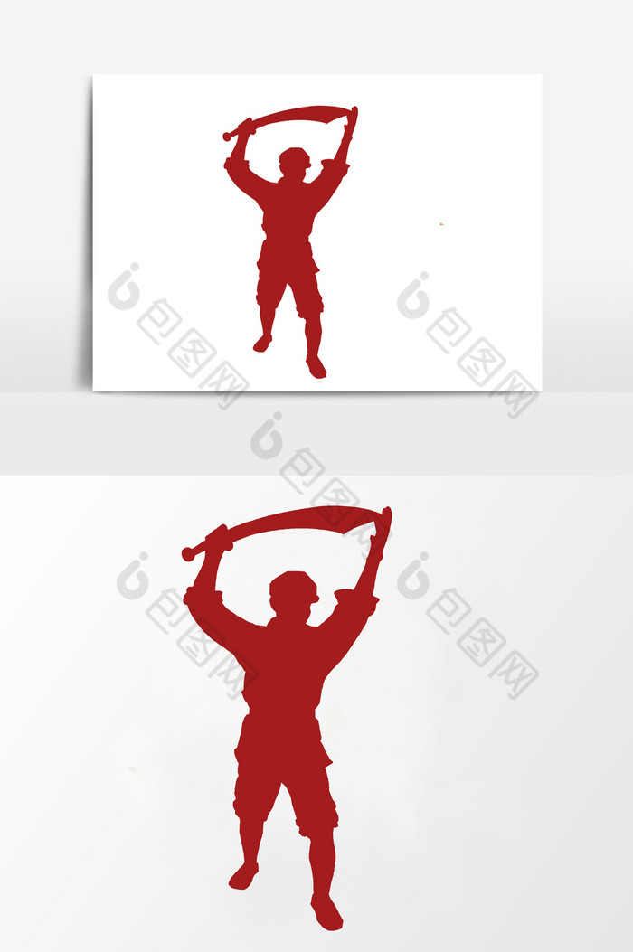 剪影建军节红军人元素图片