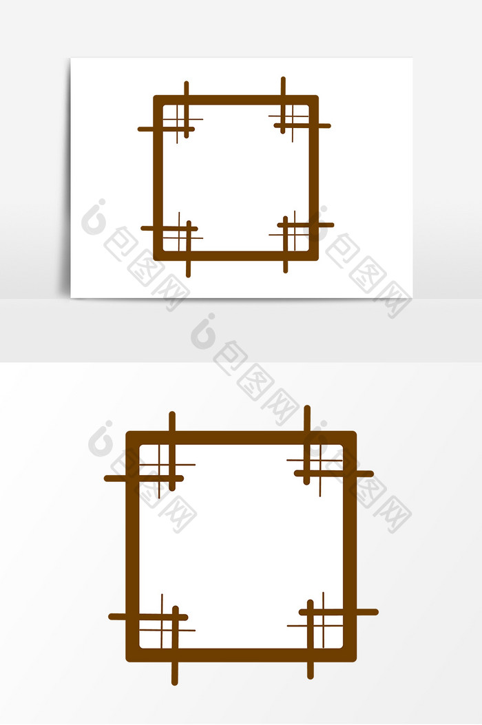 木质相框边框矢量素材