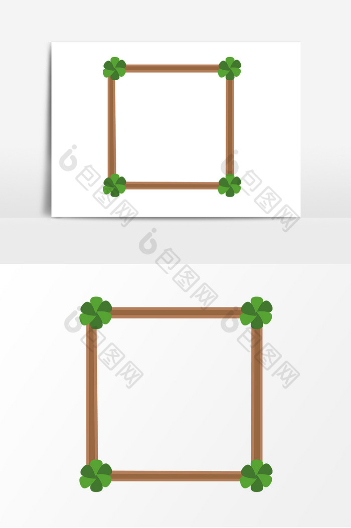 卡通木头相框矢量元素