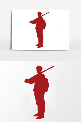 剪影红军军人元素图片