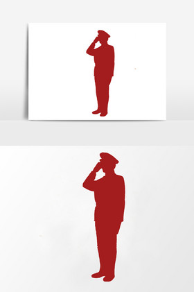剪影军人元素图片