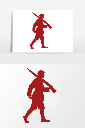 剪影红军革命人物元素图片