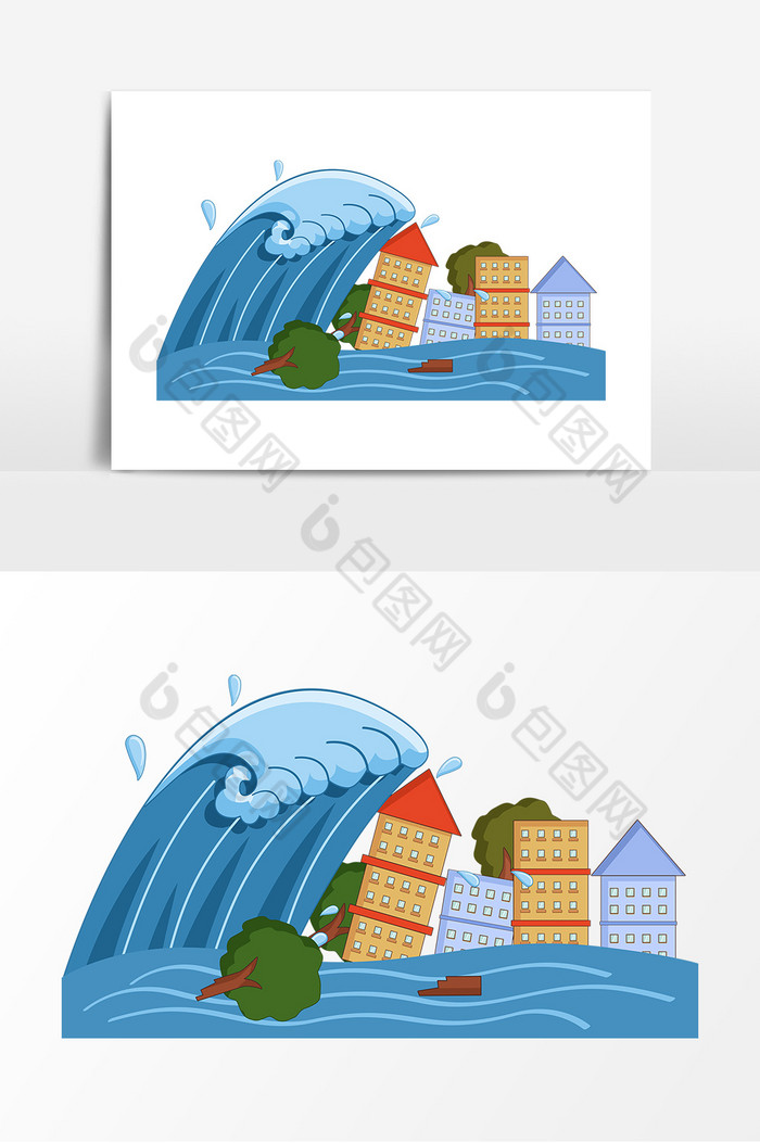 自然灾害海啸免抠图片图片