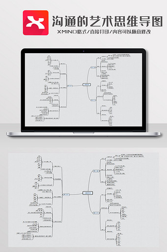 简约风沟通的艺术思维导图XMind模板图片