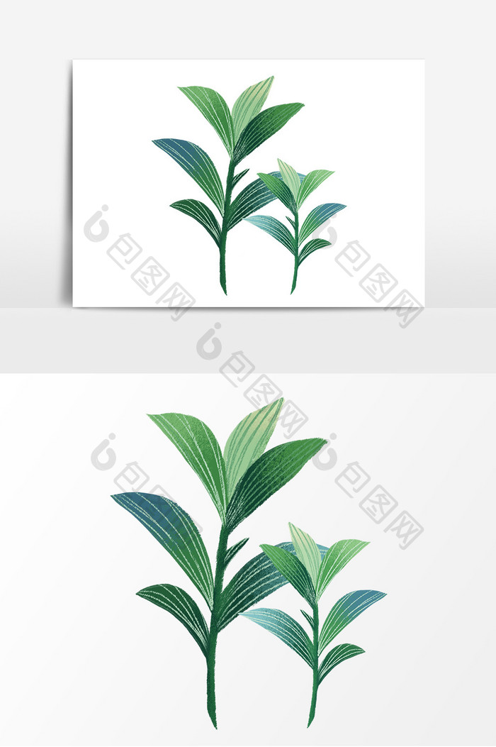 文艺清新植物花卉卡通png素材