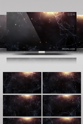 粒子星火不断上升的点线背景循环视频素材图片
