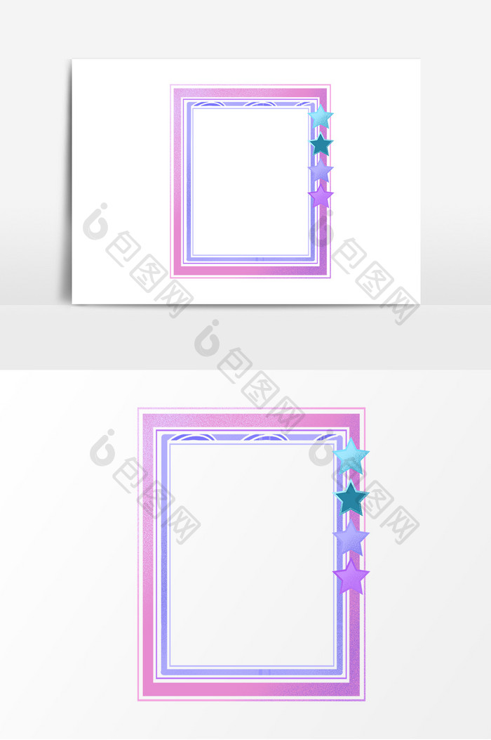 星星噪点彩色卡通手绘相框手绘边框