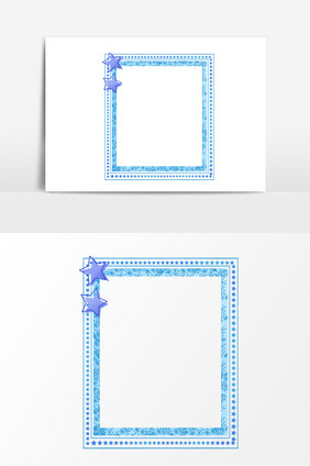 星星花边条纹手绘边框图片手绘相框