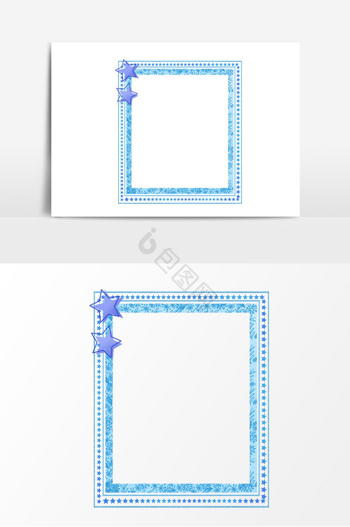 星星花边条纹边框图片相框