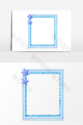 星星花边条纹手绘边框图片手绘相框图片