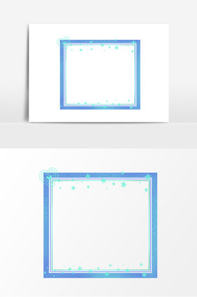 方形星星图案手绘边框图片手绘相框