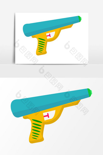 黄色玩具枪矢量元素图片