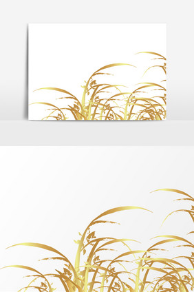 金色植物装饰元素