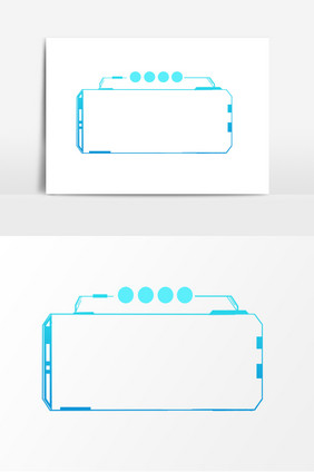 蓝色科技渐变商务边框元素
