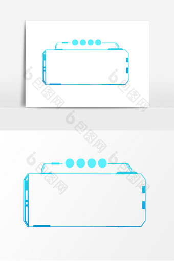 蓝色科技渐变商务边框元素图片