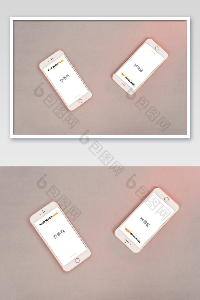 灰色暗红底图手机电子产品app海报样机