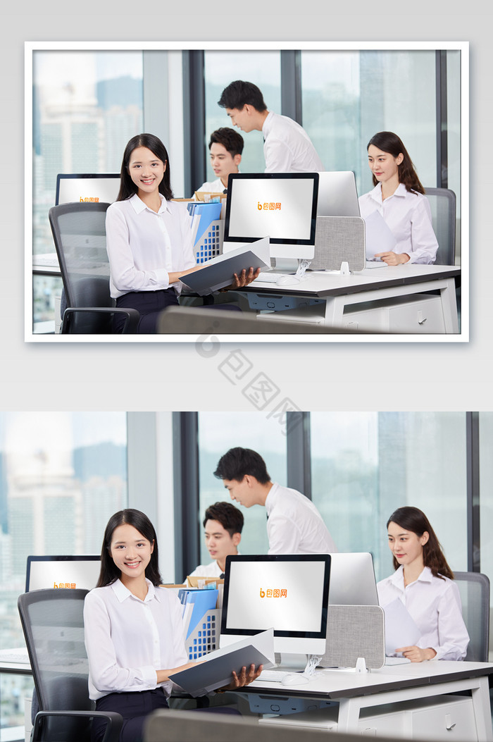 办公会谈电脑显示屏投屏图片