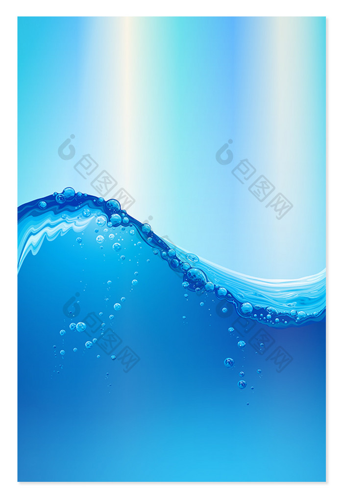 唯美水滴水面蓝色彩色渐变元素背景设计