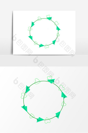 手绘卡通圆形纸飞机图片