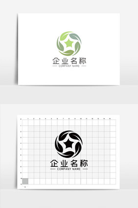 简约绿色健康行业LOGOVI模板