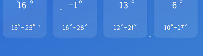 深色渐变时尚天气预报UI移动界面