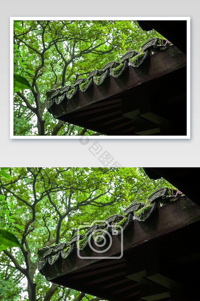 杭州瓦片纹理中国元素禅意榫卯结构摄影图图片图片