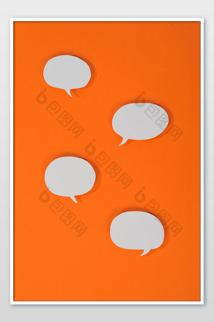白色对话气泡框橙色背景图片