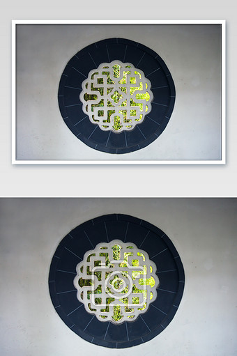 古建朗庭圆形窗户