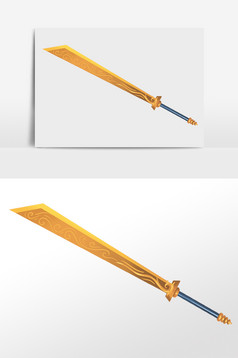 手绘武器游戏兵器武器大刀插画