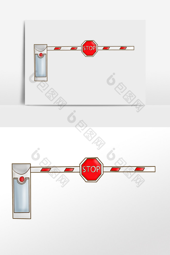 道路安全门口升降杆插画图片图片