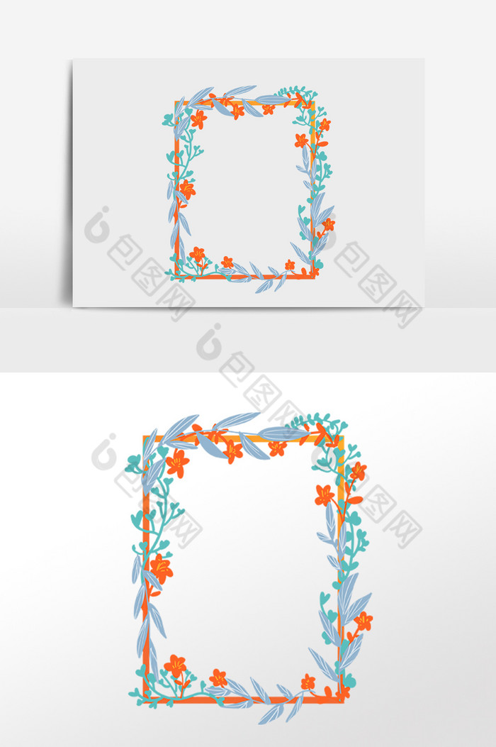 植物花环装饰边框插画图片图片