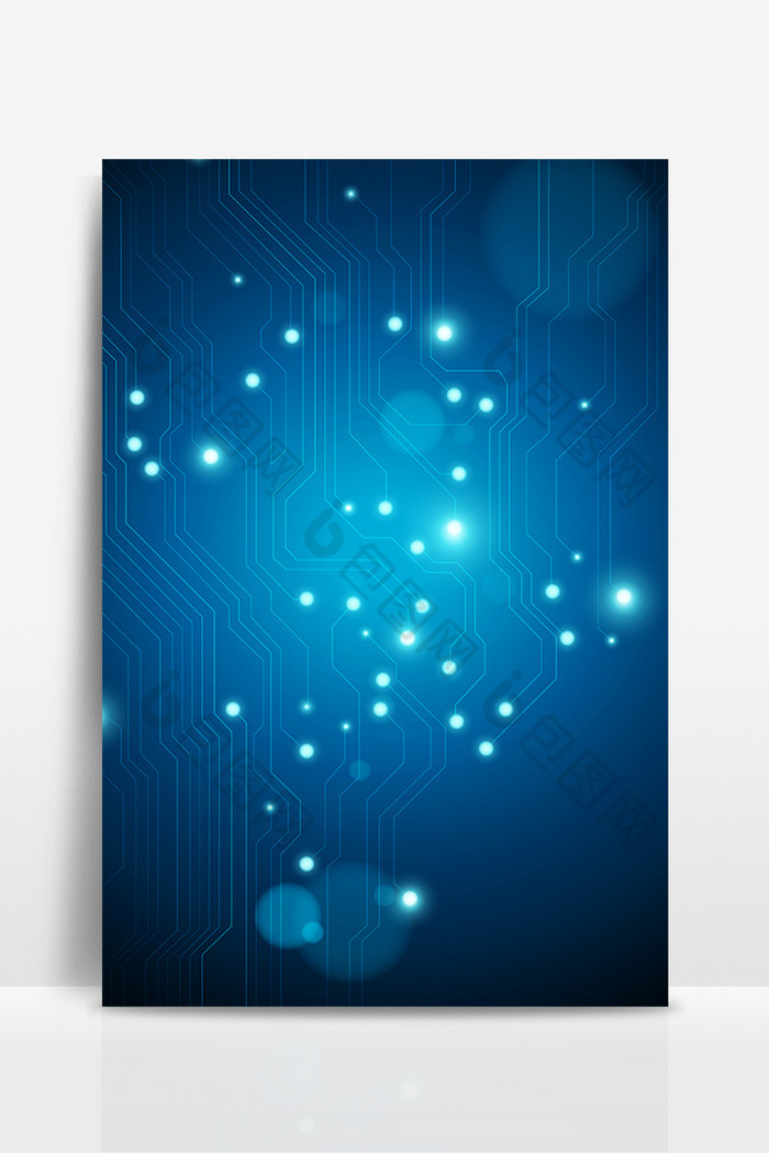 蓝色商务科技智能线条光效设计背景