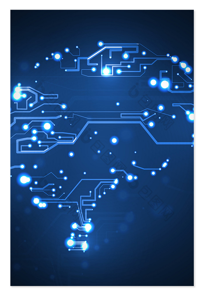 蓝色商务科技人工智能界面海报背景