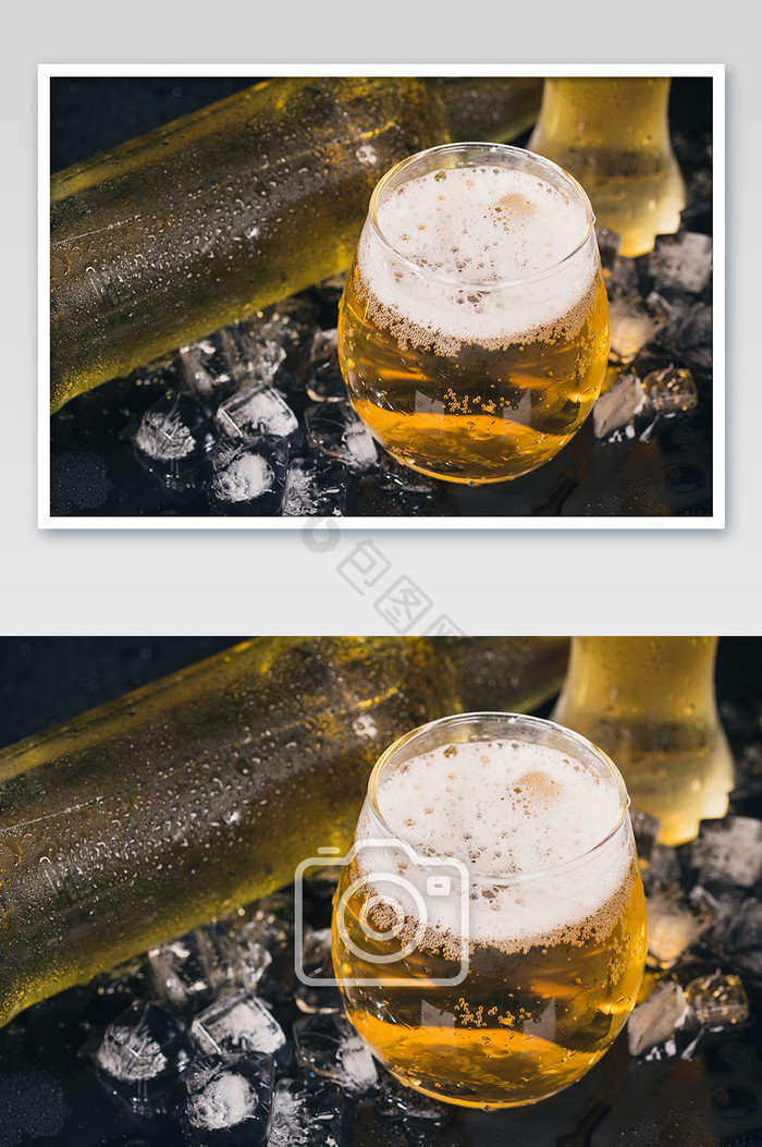 夏日冰啤酒清爽清凉冰镇啤酒图片