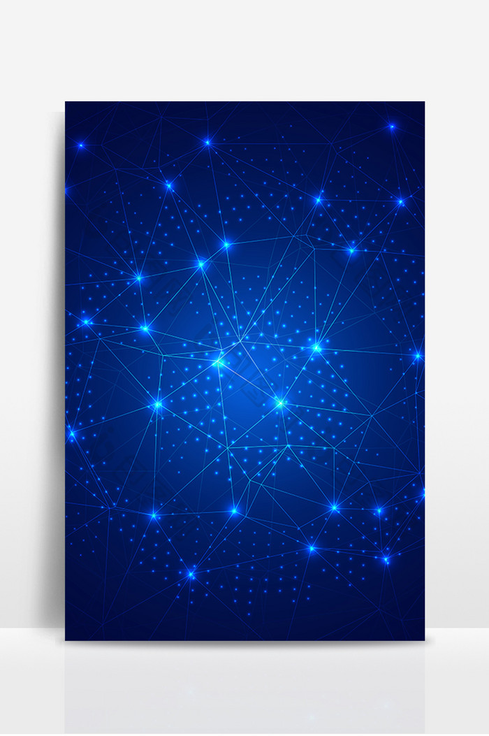 蓝色商务科技几何线条星光结构背景