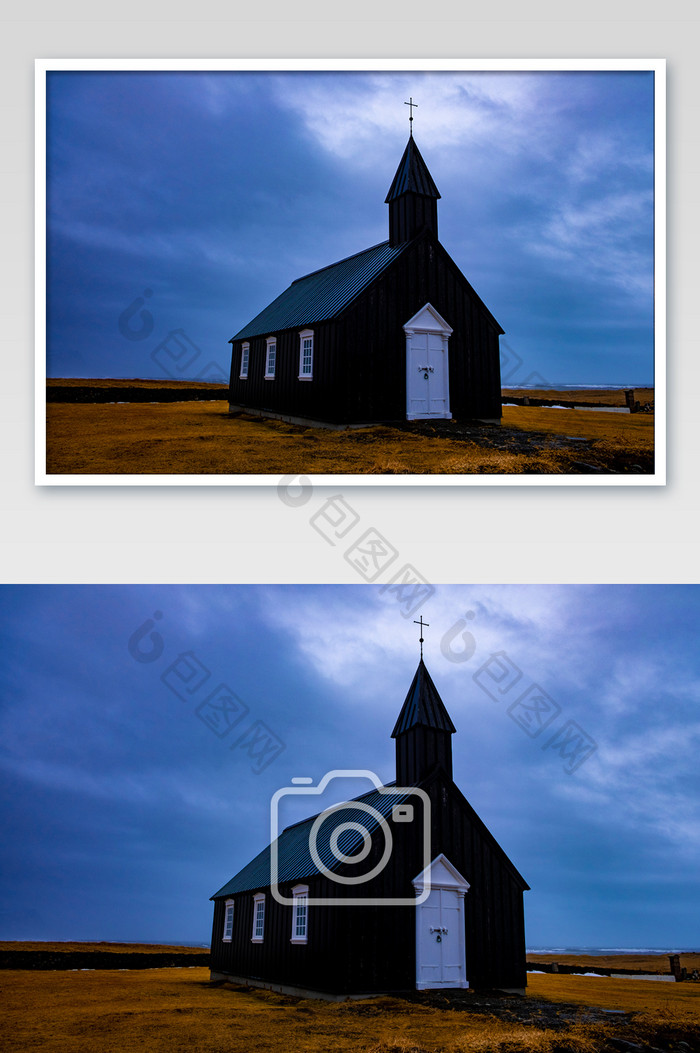 黑色教堂建筑摄影图片