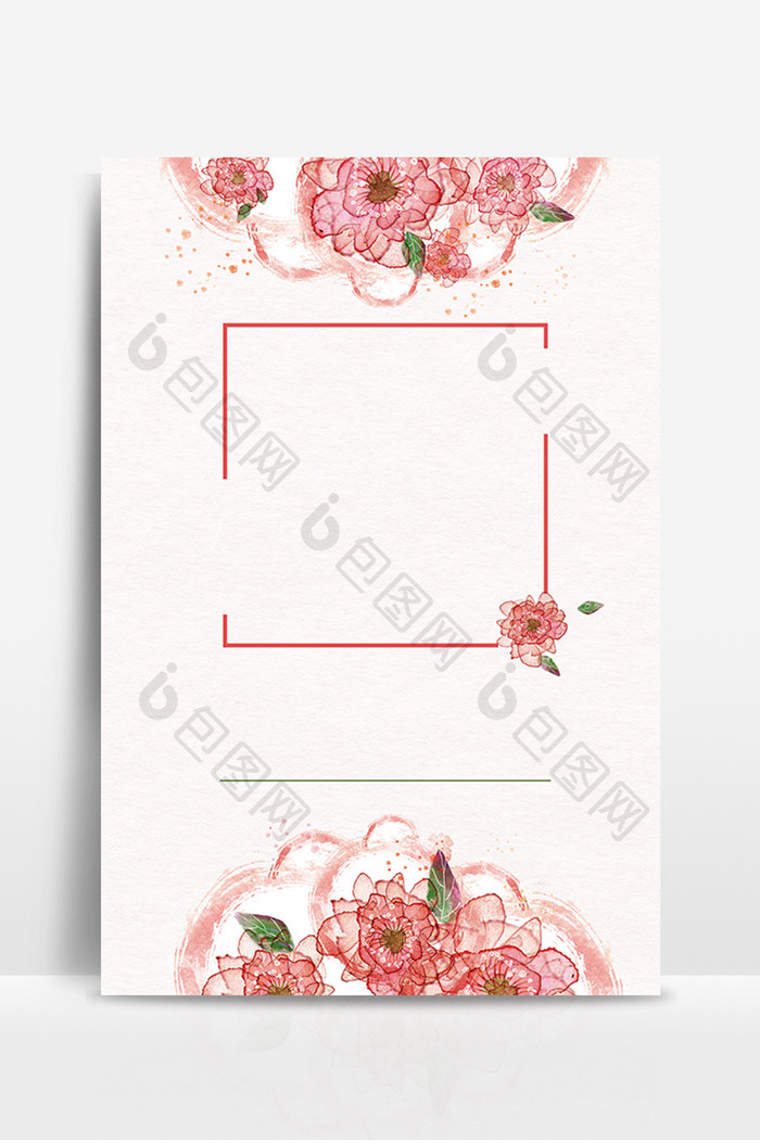 粉色花朵花卉边框背景