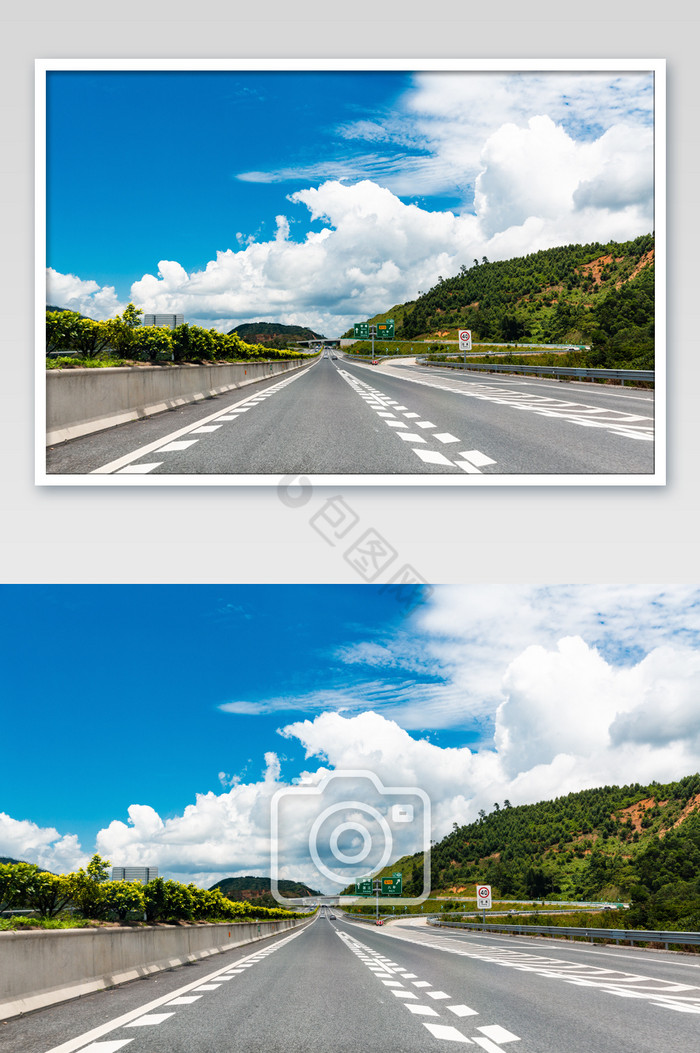 蓝天下高速道路摄影图图片
