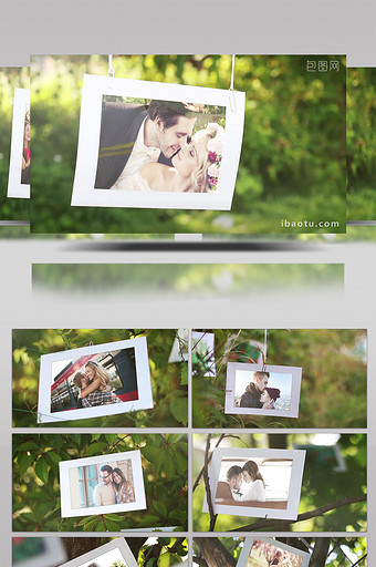 外景实拍剪辑合成婚礼相册展示AE模板图片