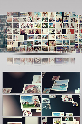 70张商务婚礼家庭度假照片墙AE模板图片