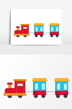手绘儿童玩具火车